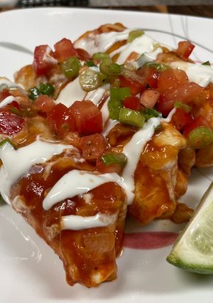A picture of Pork & Pepper Enchiladas.