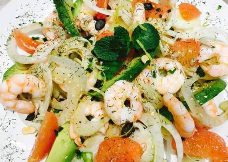 Salade Avocat Crevette et Pamplemousse