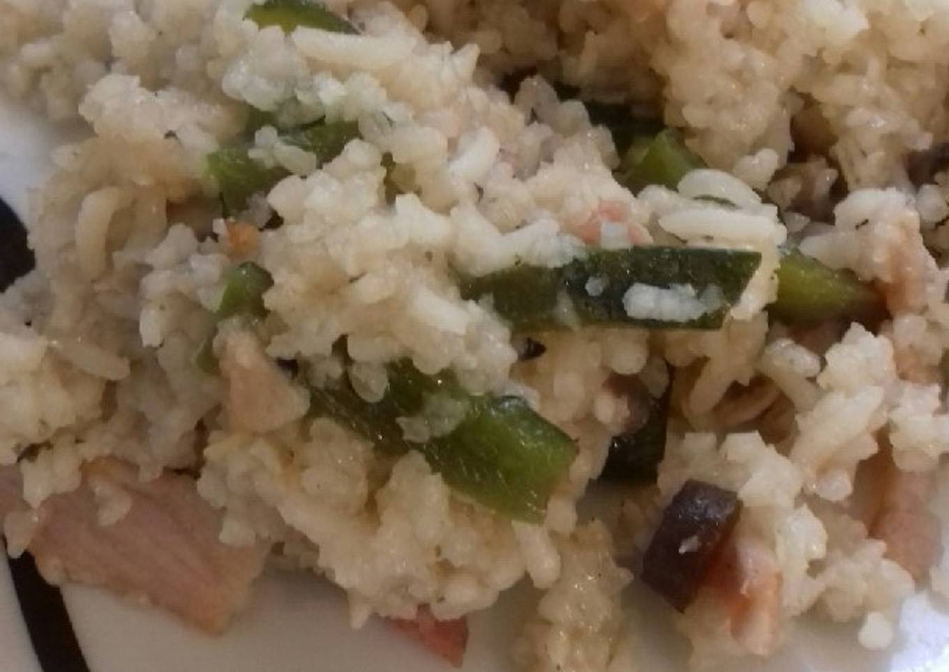 Arroz blanco con poblano
