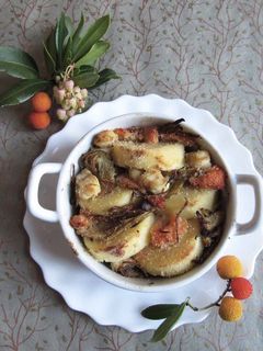 A picture of Semolina Gnocchi with Fish and Artichokes with Ginger.