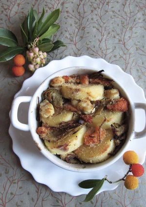 A picture of Semolina Gnocchi with Fish and Artichokes with Ginger.