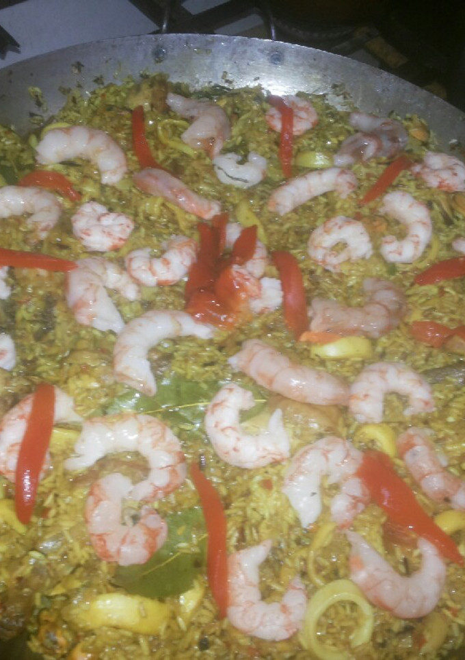 Una foto de Paella