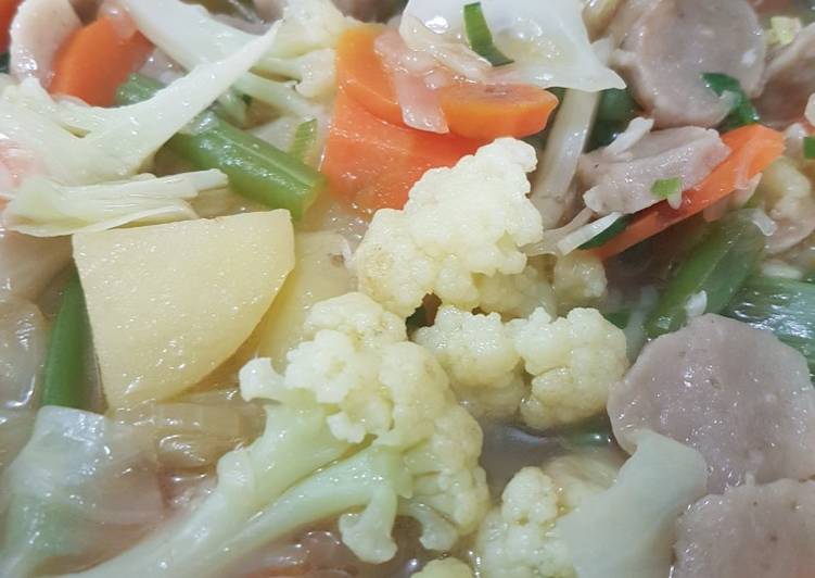 Bagaimana meracik Capcay Bakso Kuah Non MSG 👍🏻, Lezat Sekali