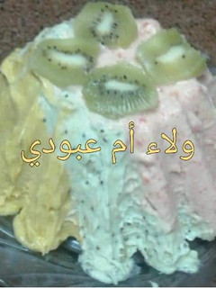 صورة لوصفة ايس كريم مانجو وفراوله وكيوي