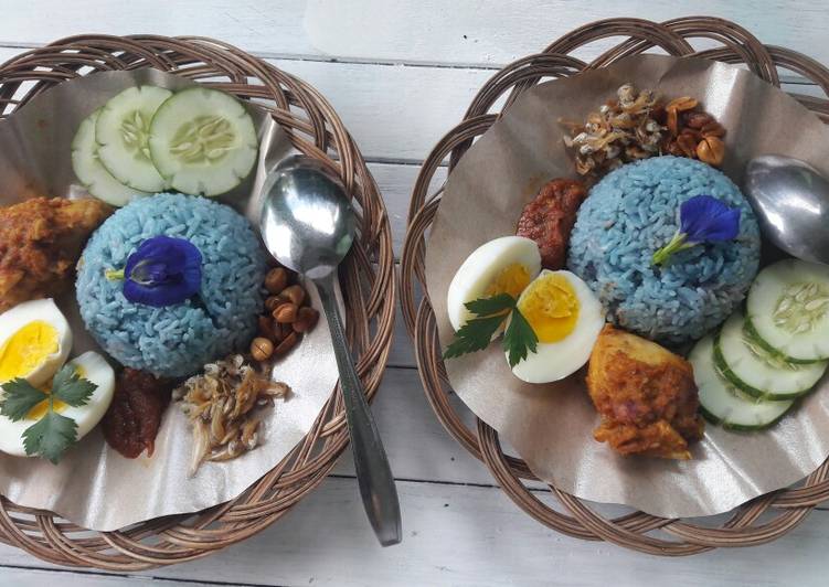 Resep Nasi Lemak Bunga Telang, Bikin Ngiler