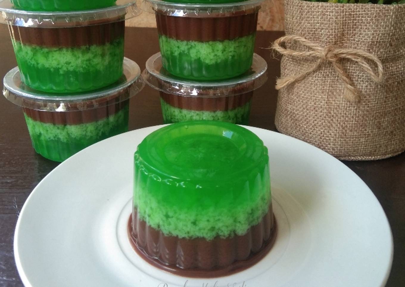 Resep Puding Lumut Lapis Coklat, Lezat