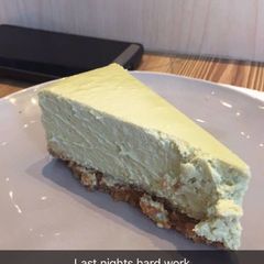 A picture of Kevin's Matcha Cheesecake.