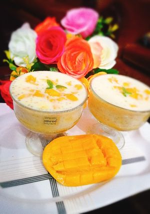 A picture of Mango tapioca drinks🥭.