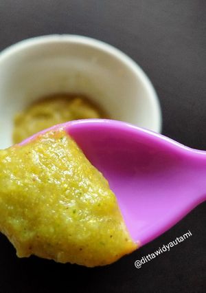 Foto resep Selingan MPASI : Puree brokoli-jagung-kabocha