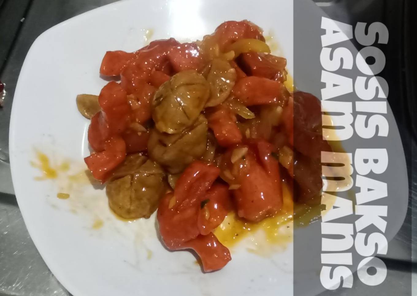 Sosis bakso asam manis