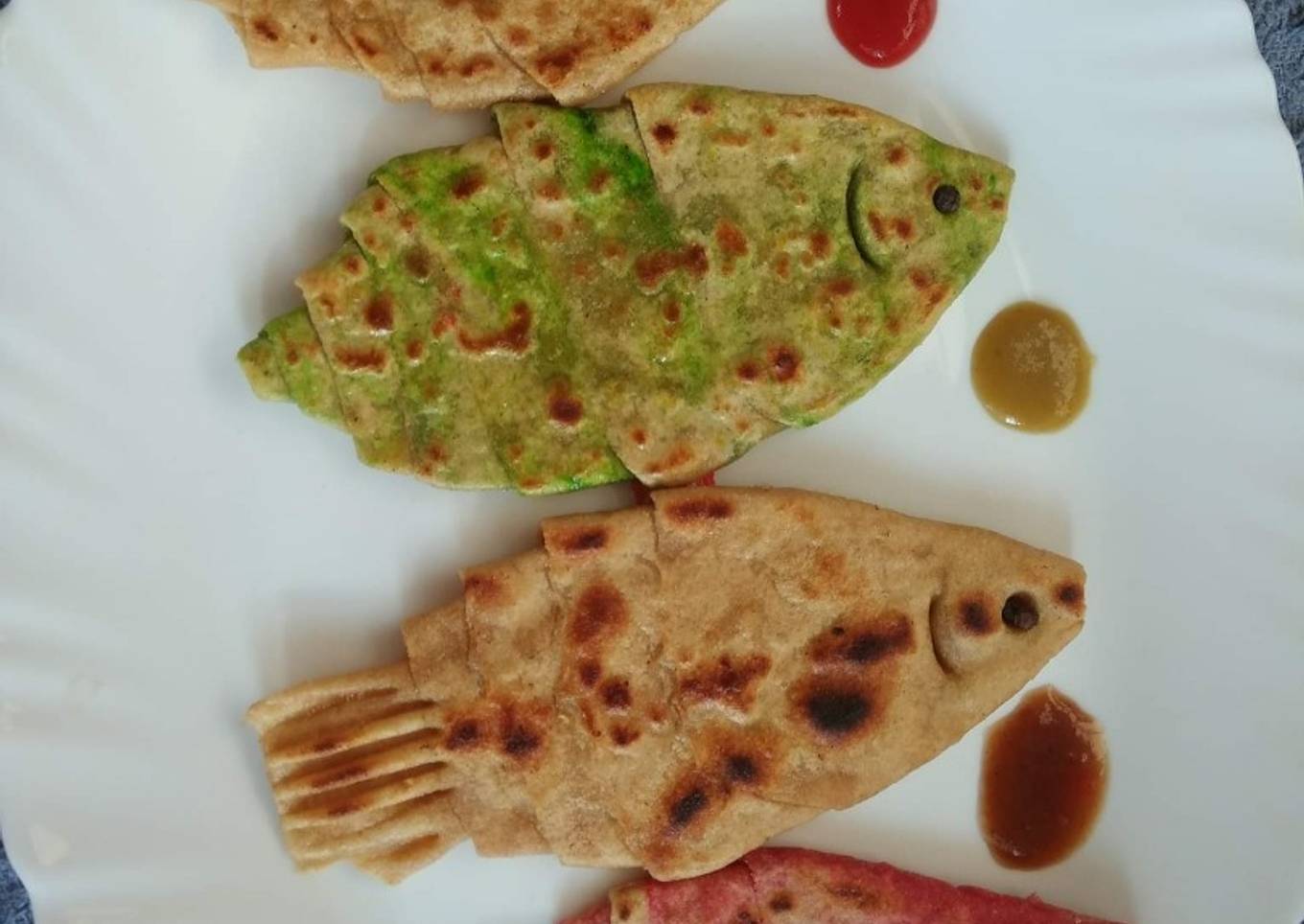 Fish shape paratha