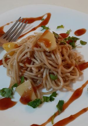 A picture of Potato spaghetti.