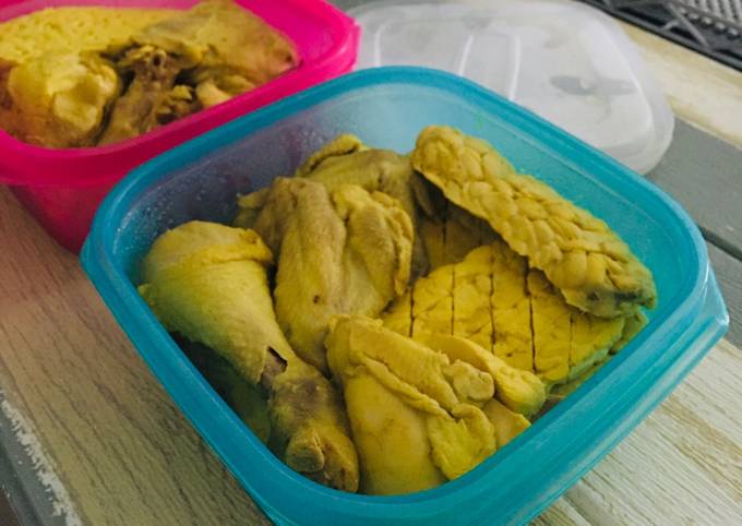 Resep Ayam,tempe ungkep bumbu kuning, Menggugah Selera