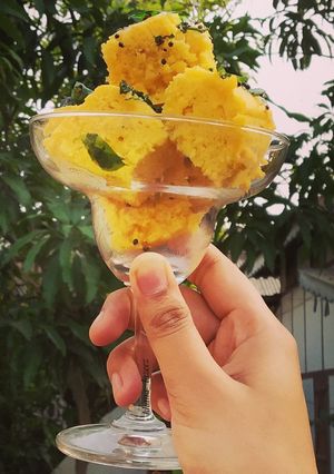 A picture of Khaman dhokla.
