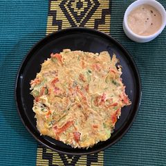 A picture of Vegetable egg chilla - 10 min protein rich healthy simple breakfast.