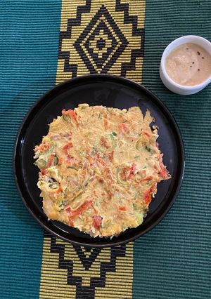 A picture of Vegetable egg chilla - 10 min protein rich healthy simple breakfast.