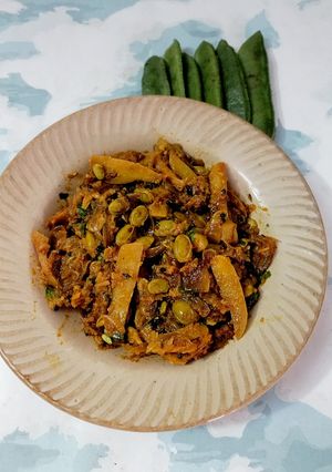 A picture of Broad Bean Seed sabzi.