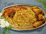 ته چین رشته پلو با مرغ