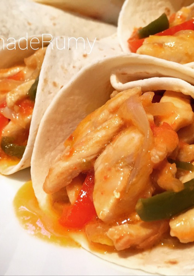 Una foto de Fajitas de pollo🌯🇲🇽