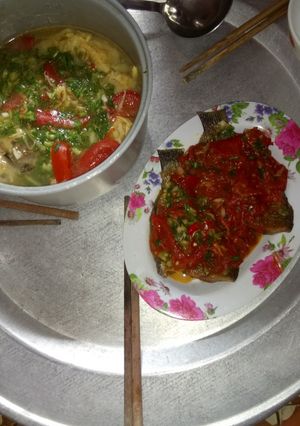 Hình của món Cá rô phi sốt cà chua.