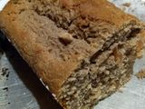 Budín de harina integral, harina de arroz, azúcar mascabo banana y frutos secos