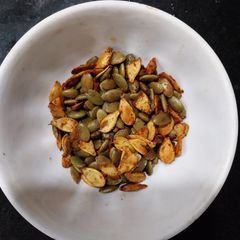 Roasted Masala Pumpkin seeds A picture of Roasted Masala Pumpkin seeds.