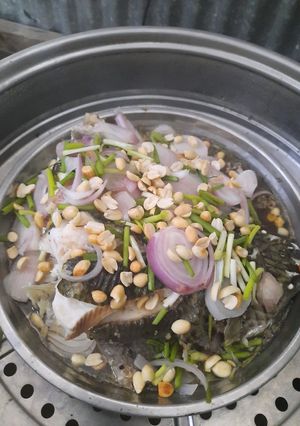 Hình của món Cá lóc hấp.
