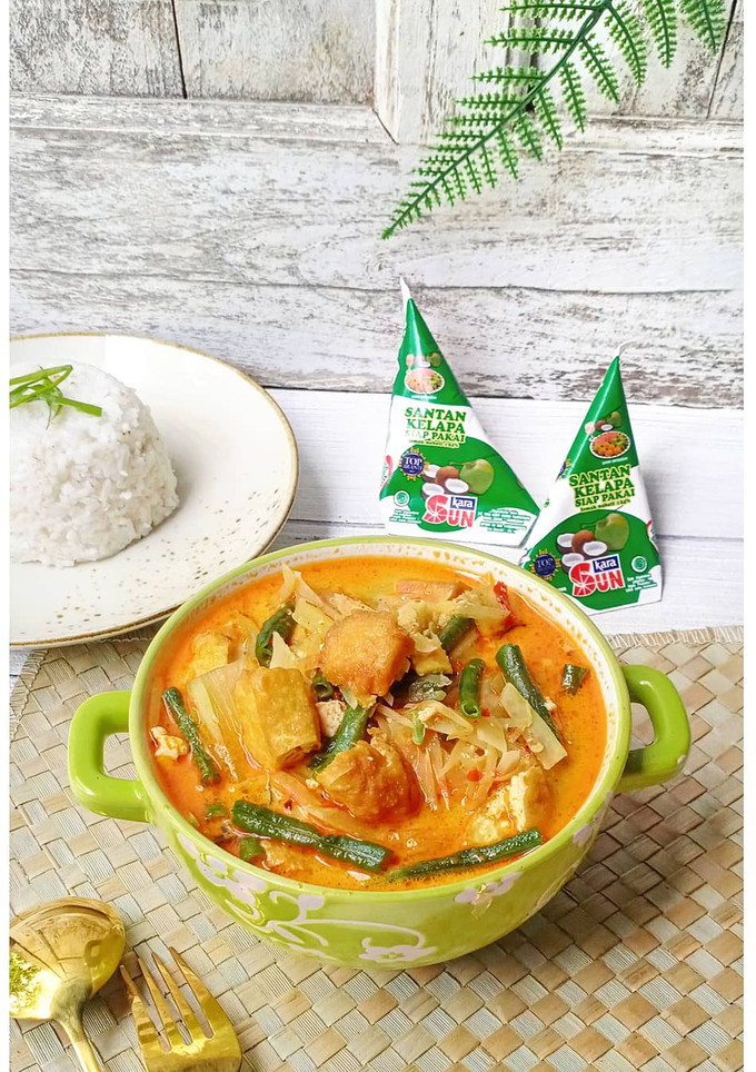 Foto resep Lodeh Simple Tapi Enak. Pepaya Muda dan Tahu Kacang