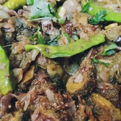 A picture of Achari Masala karely.