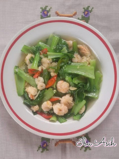Foto resep Tumis Sayur Sawi Pokcoy Campur Udang