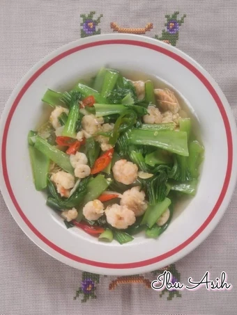 Easy Ways Prepare Recipes Tumis Sayur Sawi Pokcoy Campur Udang the  Makes Drooling Really Delicious.