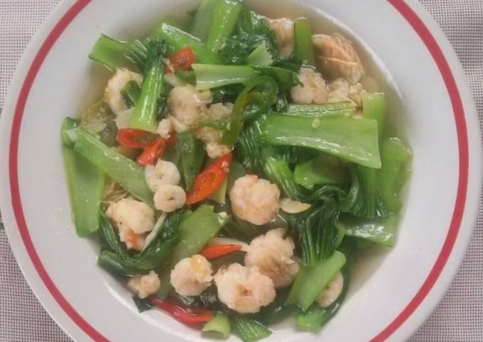 Resep Tumis Sayur Sawi Pokcoy Campur Udang Oleh Ibu Asih Cookpad 8319