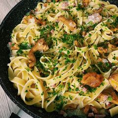 A picture of Chanterelle tagliatelle🧡.