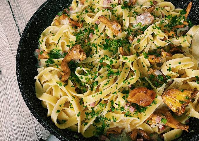 Step-by-Step Guide to Prepare Quick Chanterelle tagliatelle🧡