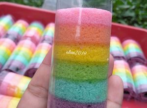 Foto resep Mini rainbow roll cake