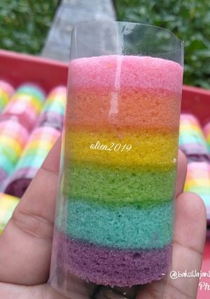 Foto resep Mini rainbow roll cake
