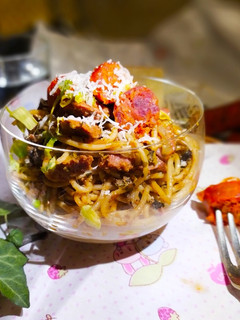 Una foto de Espaguetis con Chorizo