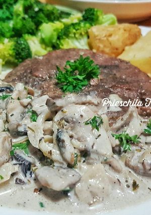 Foto resep Wagyu steak with Mushroom Sauce