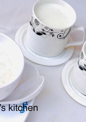 A picture of Milk and coconut milk pudding.
