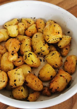 Une photo de Pommes de terre grenailles à l'air fryer