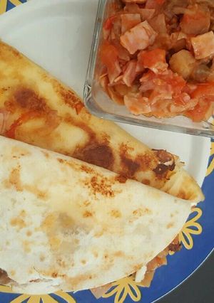 Una foto de Quesadillas de champiñones y jamón