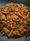 Tumis Bunga Pepaya dengan Tempe dan Ikan Cue