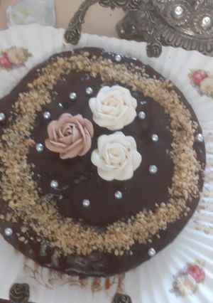 عکسی از دستور کیک شکلاتی با روکش گاناش