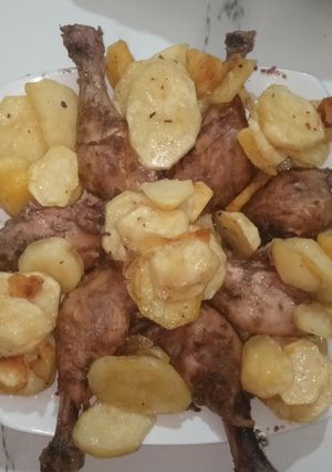 صورة لوصفة فخد دجاج محمر