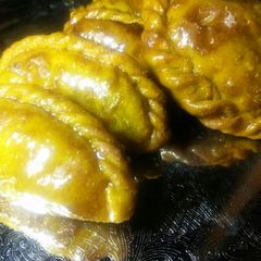 A picture of Yellow Gujiya.