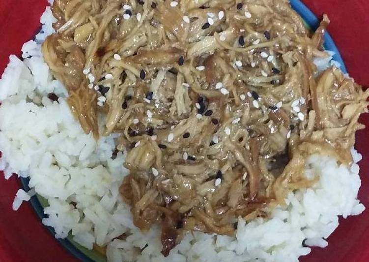 Simple Way to Prepare Homemade Shredded Chicken Teriyaki - Slow Cooker
