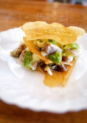 Une photo de Mille-feuilles de brick à la bonite