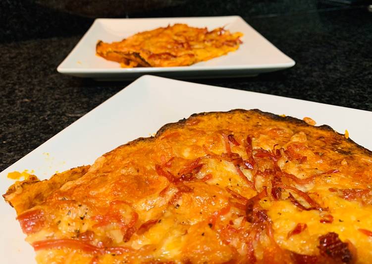 Pizza de calabaza y jamón serrano