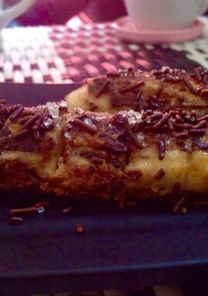 Foto resep Pisang Bakar Kacang Coklat