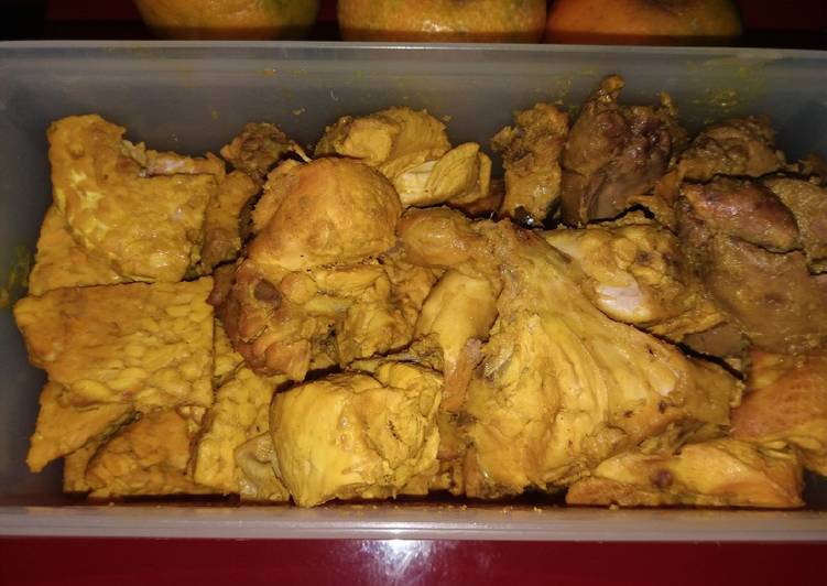 Resep Ayam tempe ati ampela ungkep siap goreng Anti Gagal